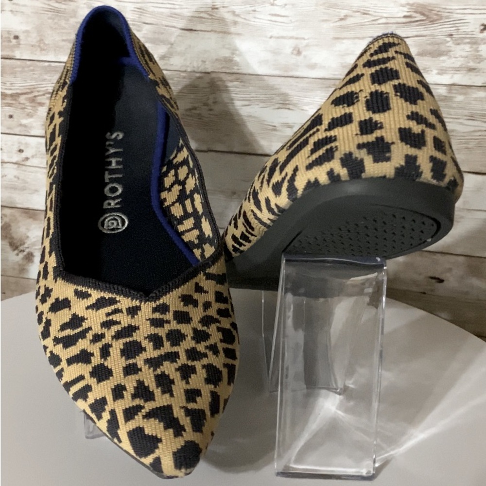 ROTHY’S Cheetah THE POINT SlipOn Ballet Flats Sz 11